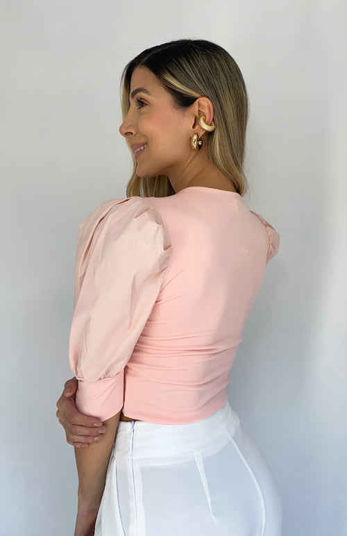 Blusa Manga Corta Popelina Cuello V