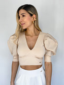 Blusa Manga Corta Popelina Cuello V