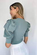 Blusa Manga Corta Popelina Cuello V