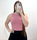 Body Cuello Alto Unicolor Manga Sisa