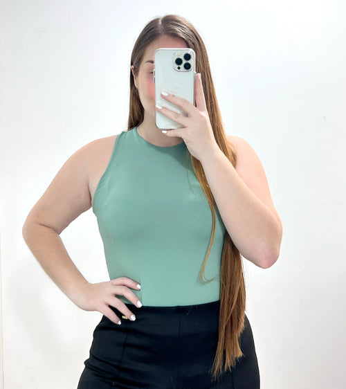 Body Cuello Alto Unicolor Manga Sisa