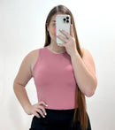 Body Cuello Alto Unicolor Manga Sisa