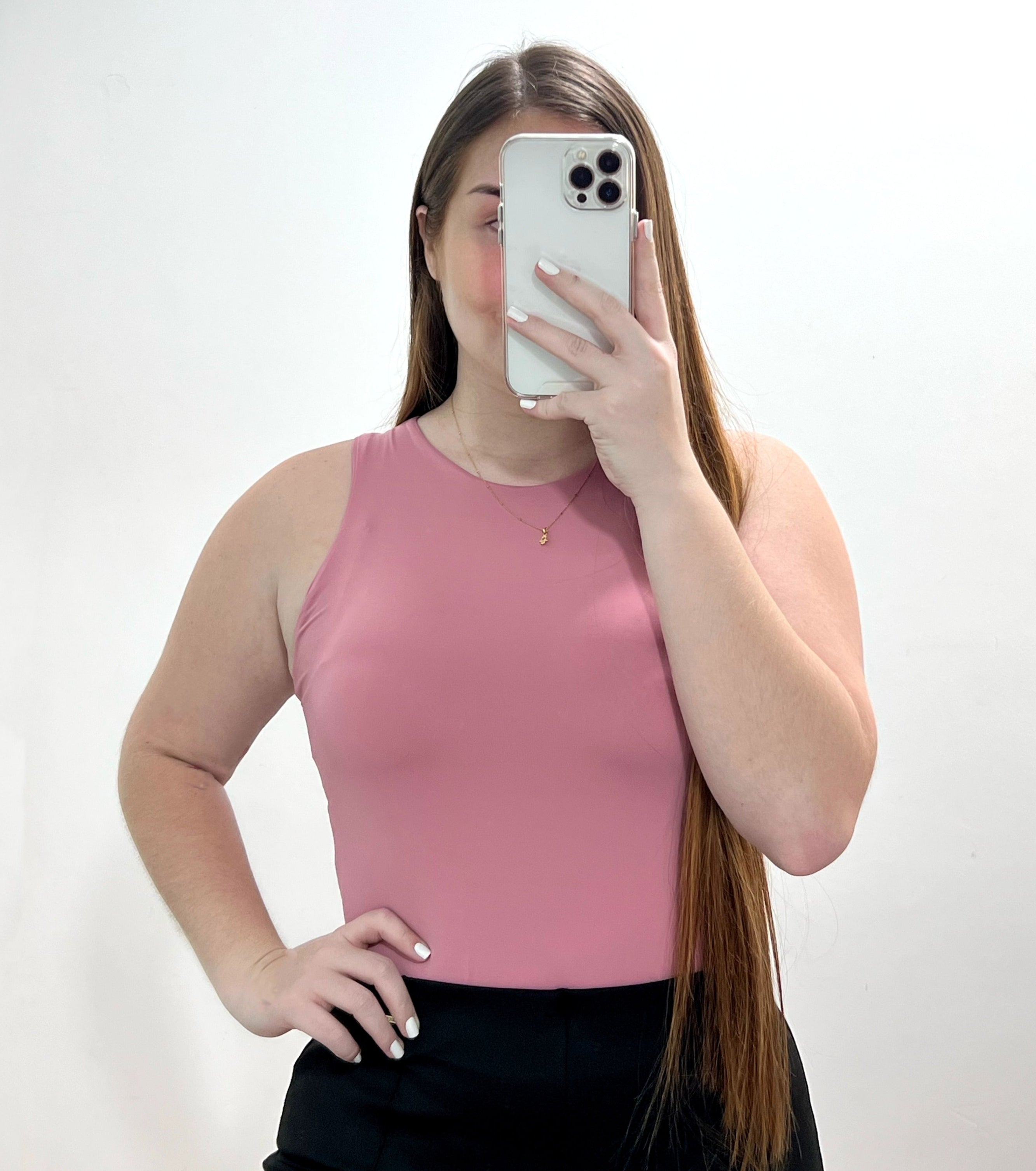 Body Cuello Alto Unicolor Manga Sisa