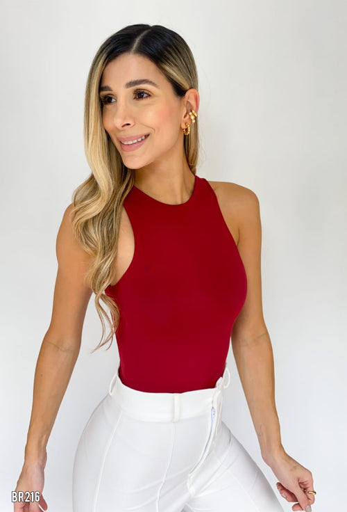 Body Cuello Alto Unicolor Manga Sisa