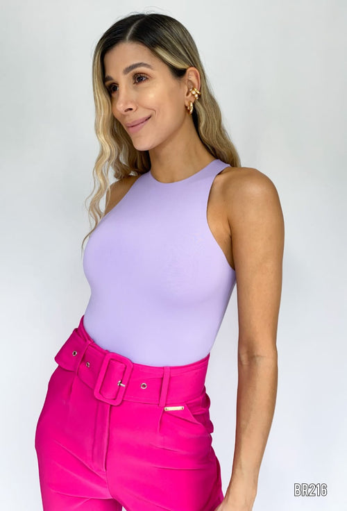 Body Cuello Alto Unicolor Manga Sisa