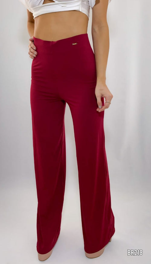 Pantalon Unicolor Bota Ancha