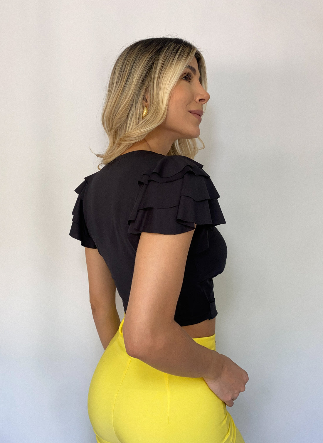 Blusa Manga Bolero Escote Nudo