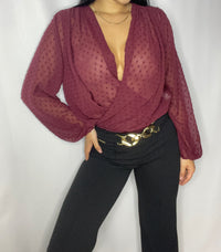 Body Cruzado Escote Manga Larga