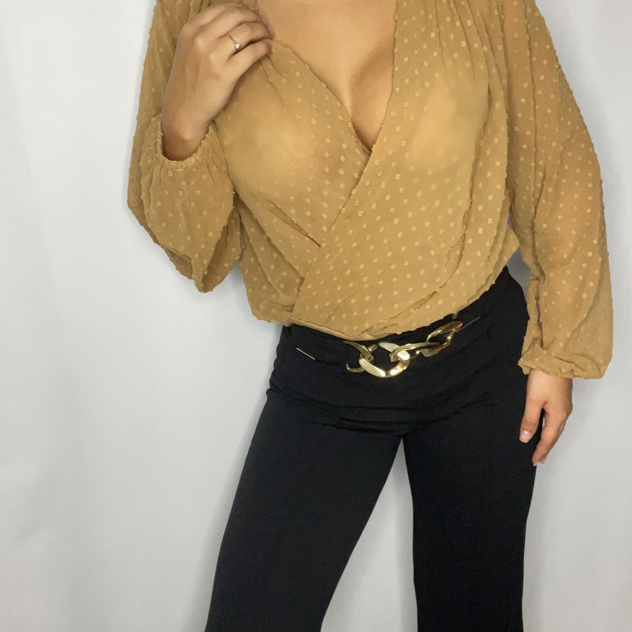 Body Cruzado Escote Manga Larga