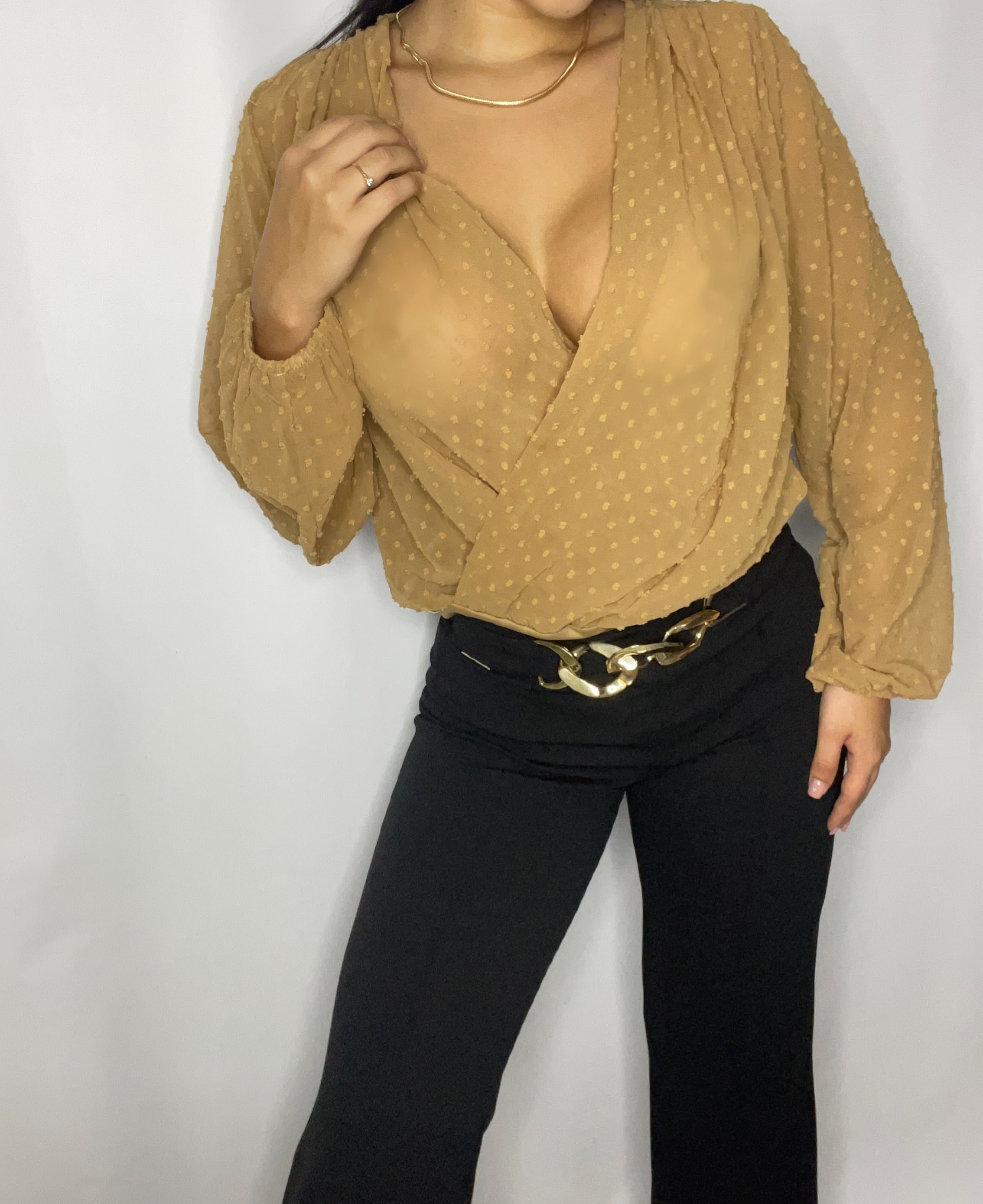 Body Cruzado Escote Manga Larga