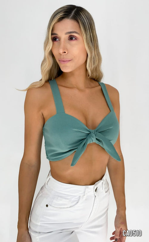 Crop Top Tira Resortada Espalda