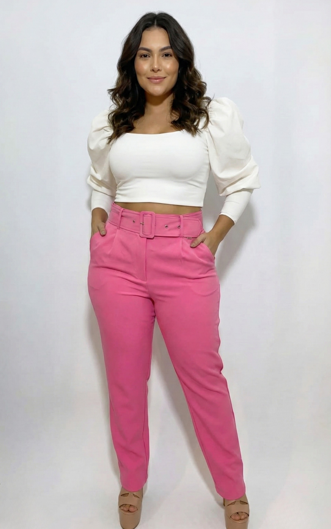 Pantalon Cinturon Con Bolsillos Plus