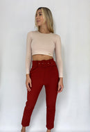 Pantalon Cinturon Con Bolsillos