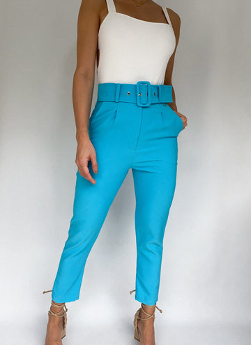 Pantalon Cinturon Con Bolsillos
