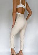 Pantalon Cinturon Con Bolsillos