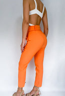 Pantalon Cinturon Con Bolsillos