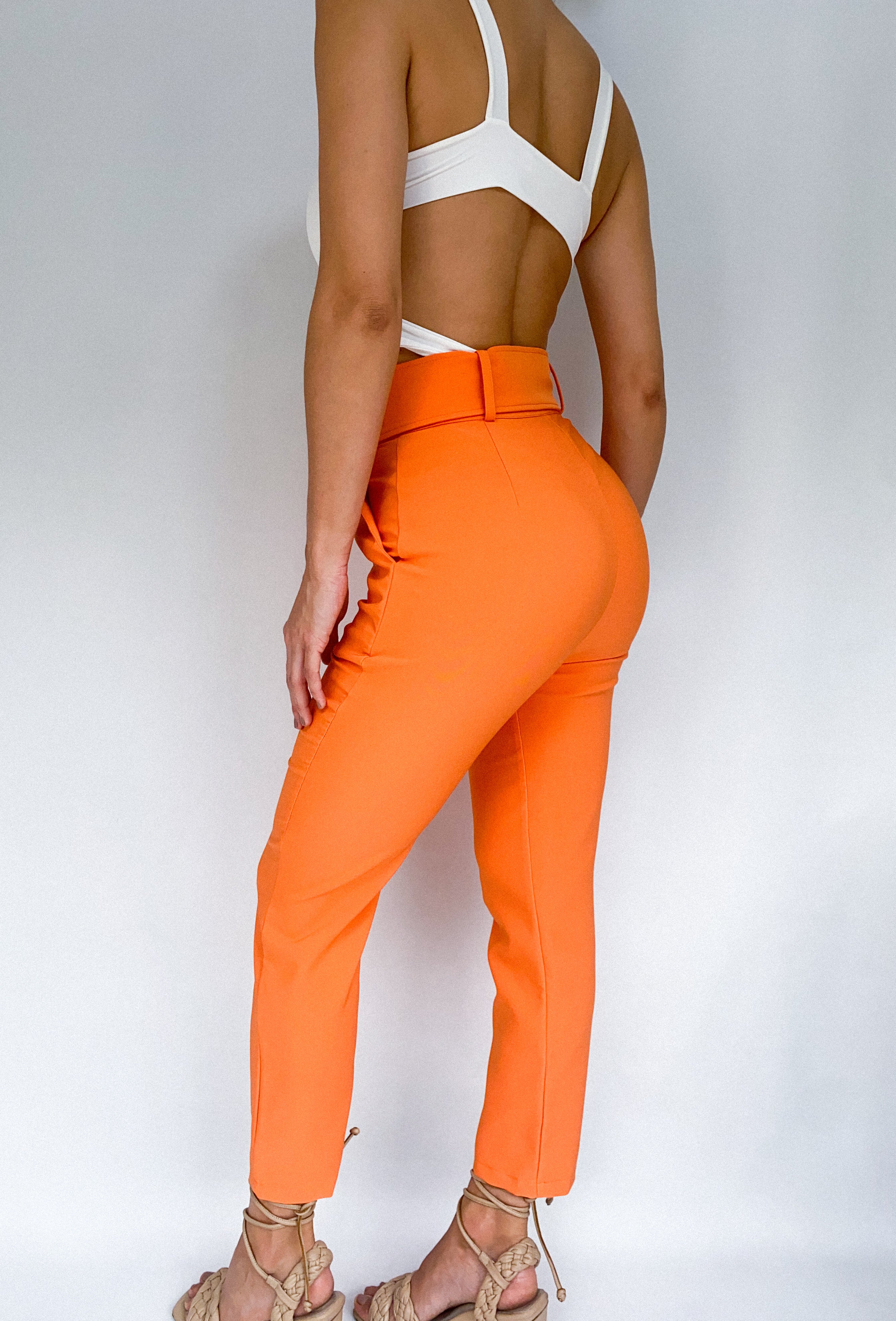Pantalon Cinturon Con Bolsillos