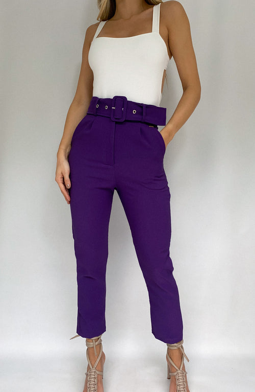 Pantalon Cinturon Con Bolsillos