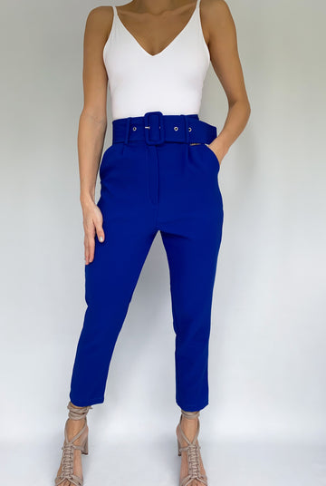 Pantalon Cinturon Con Bolsillos
