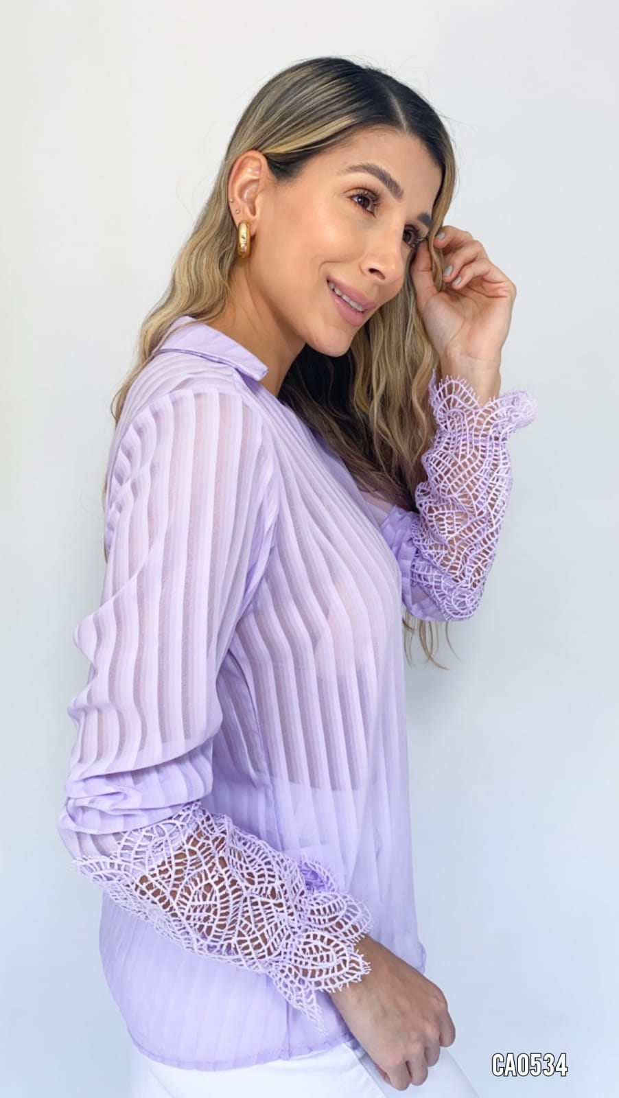 Blusa Cuello V Manga Larga Bipiure