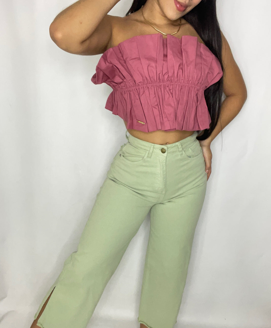 Blusa Straple Zurcida Amarrar Atras