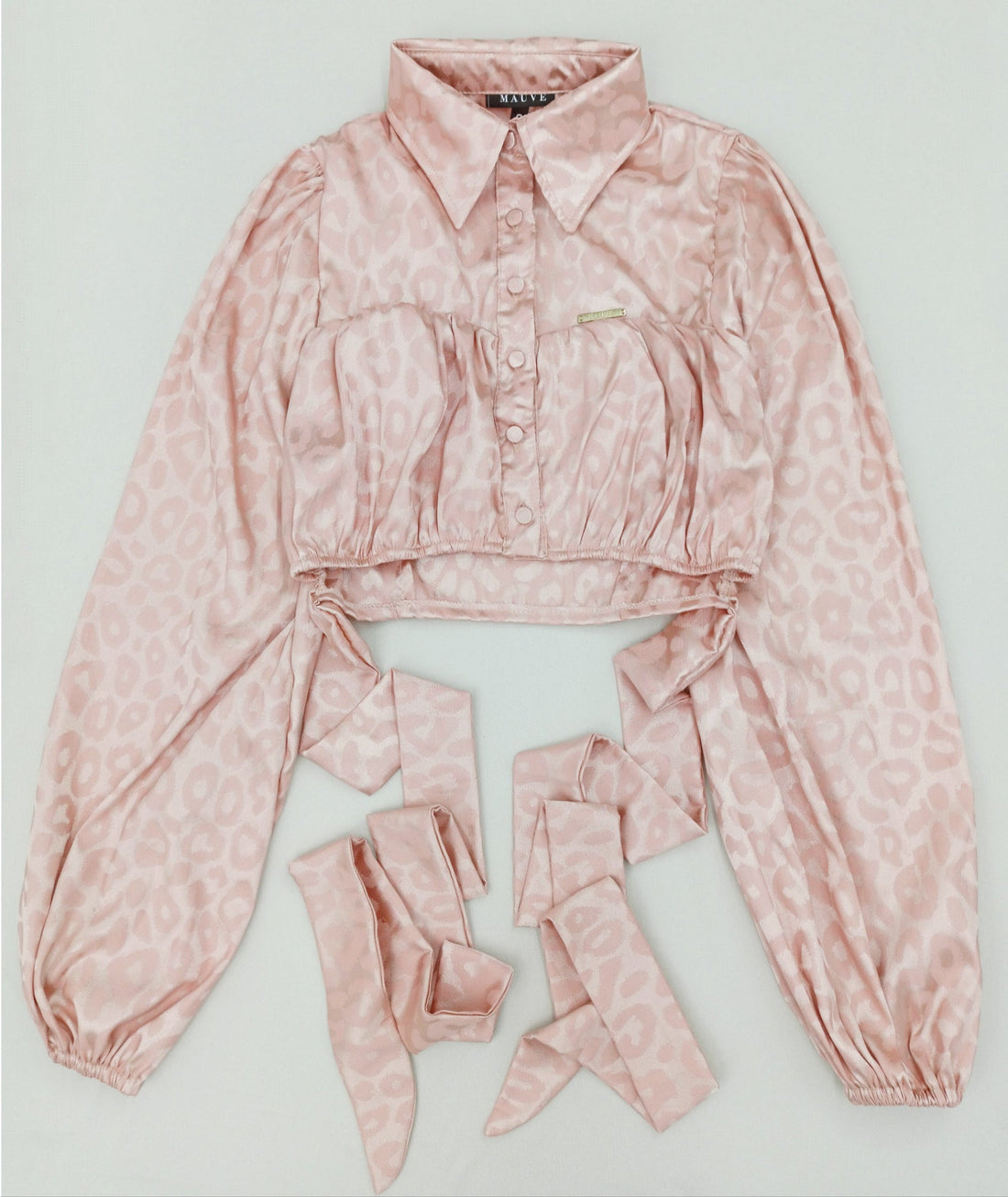 Blusa Manga Larga Botones Amarrar