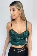 Blusa Tiras Satin Puntos Copas Zurcido