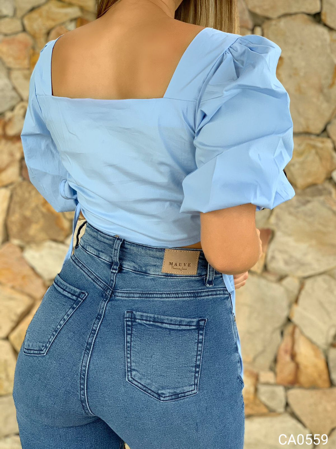 Blusa Manga Bombacha Entrelazado