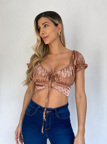 Blusa Pepas Manga Corta Resorte Amarrar