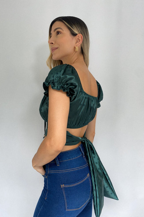Blusa Pepas Manga Corta Resorte Amarrar