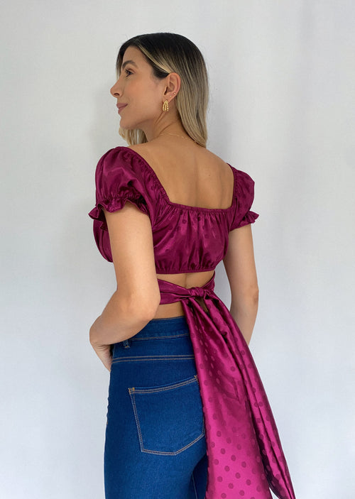 Blusa Pepas Manga Corta Resorte Amarrar