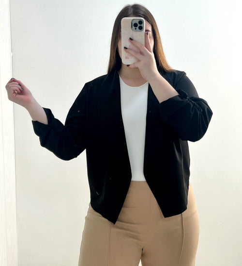 Blazer Manga Larga Runche Puno Size Plus