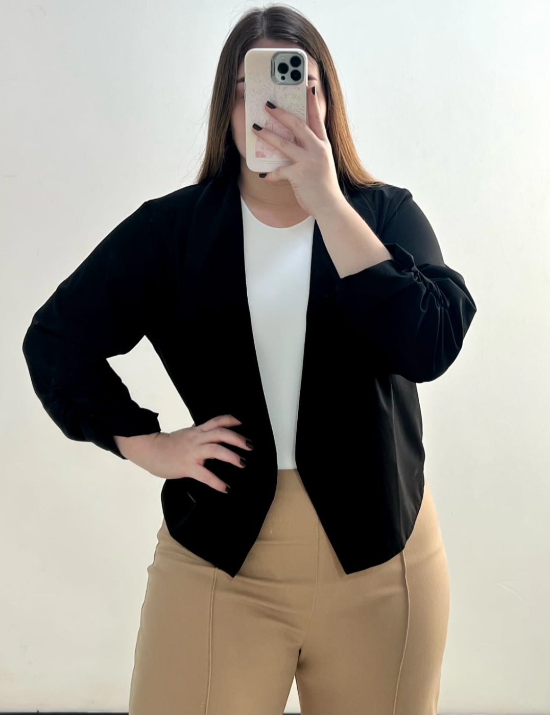 Blazer Manga Larga Runche Puno Size Plus