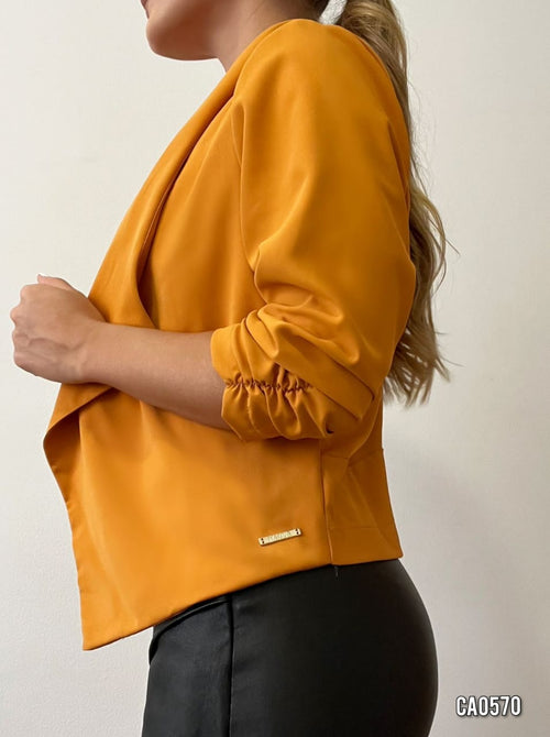 Blazer Manga Larga Runche Puno Size Plus