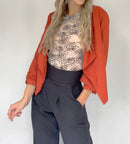 Blazer Manga Larga Runche Puno Size Plus