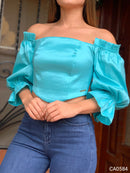 Blusa Manga Larga Tafeta