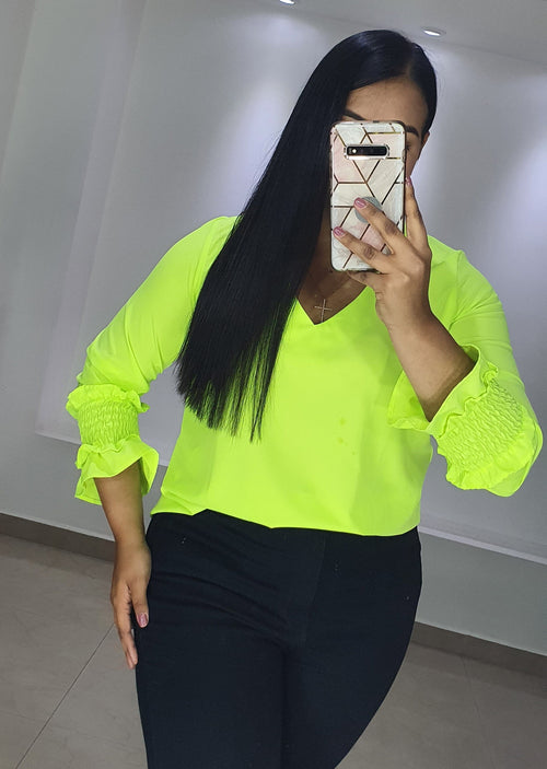 Blusa Manga Larga Cuello V