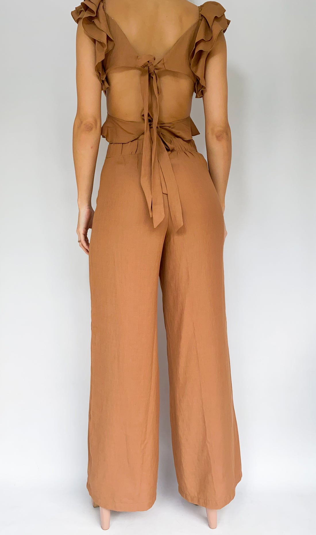 Conjunto Pantalon Crop Manga Bombacha