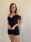 Enterizo Corto Tiras Encaje