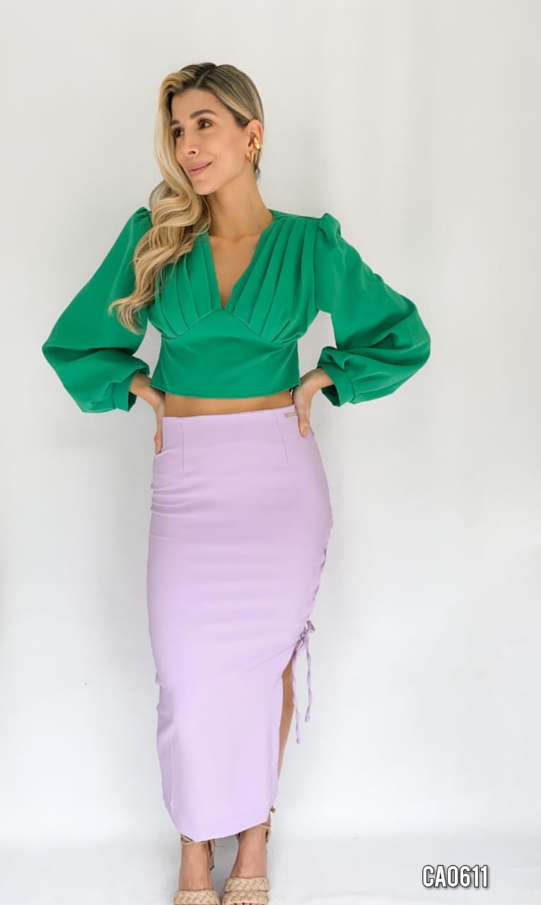 Falda Larga Dama Lateral Cruzado