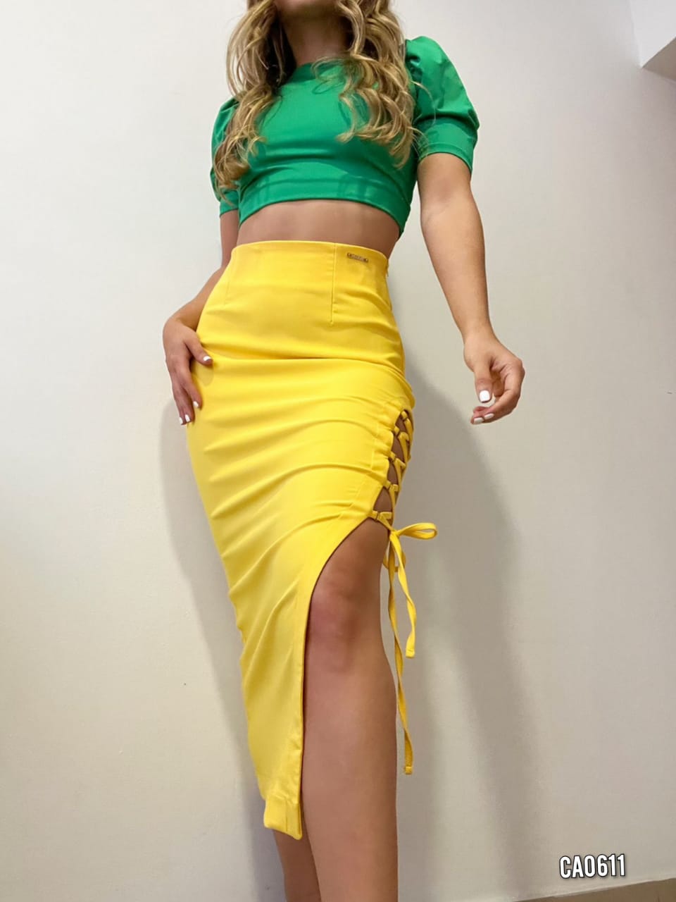 Falda Larga Dama Lateral Cruzado