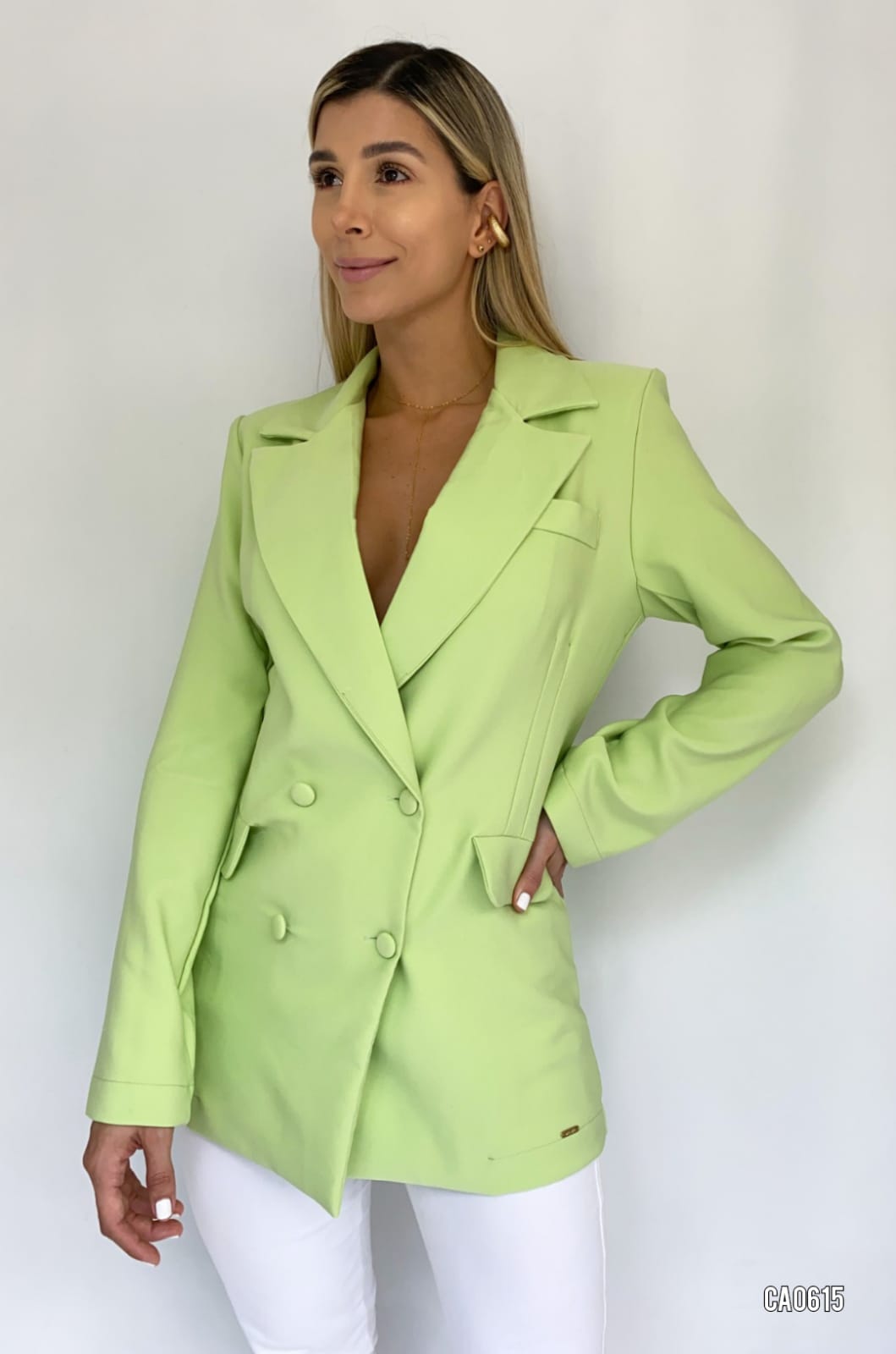 Blazer Manga Larga Con Botones