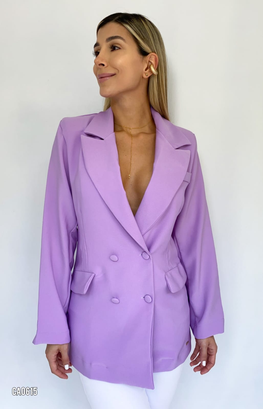 Blazer Manga Larga Con Botones