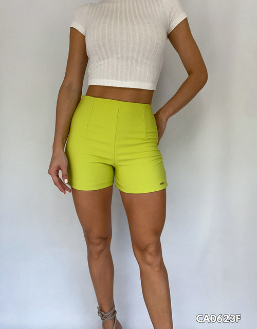 Short Corto Unicolor Cierre Al Lado