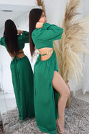 Vestido Largo Manga Larga Centro Cadena