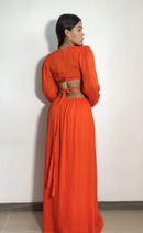 Vestido Largo Manga Larga Centro Cadena