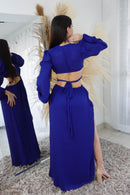 Vestido Largo Manga Larga Centro Cadena