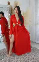 Vestido Largo Manga Larga Centro Cadena