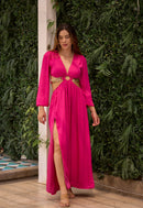 Vestido Largo Manga Larga Centro Cadena