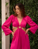 Vestido Largo Manga Larga Centro Cadena